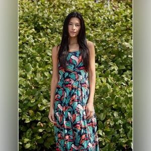 Frank and Oak Floral Sleeveless Tiered Maxi Dress